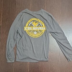 Columbia Charcoal Long Sleeve Tee with Yellow Logo